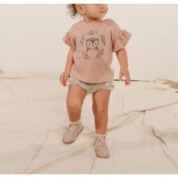 NWT! Rylee + Cru Owl Flutter Tee, Size 3-6M - Picture 1 of 5